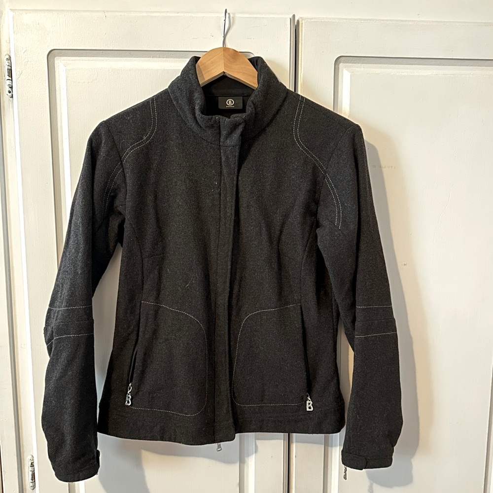 Vintage Bogner Wool Jacket, Dark Grey, Small